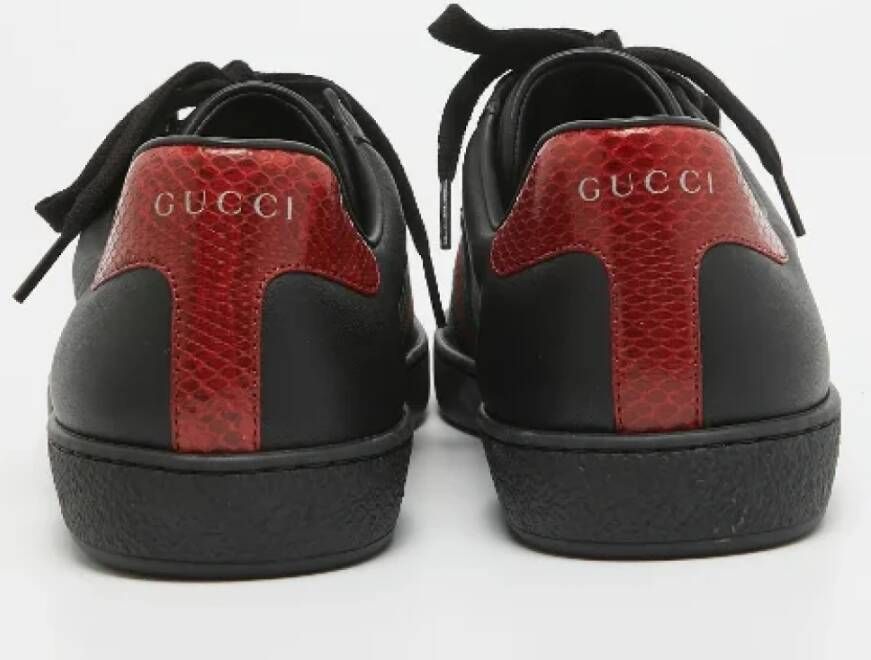 Gucci Vintage Pre-owned Leather sneakers Black Heren