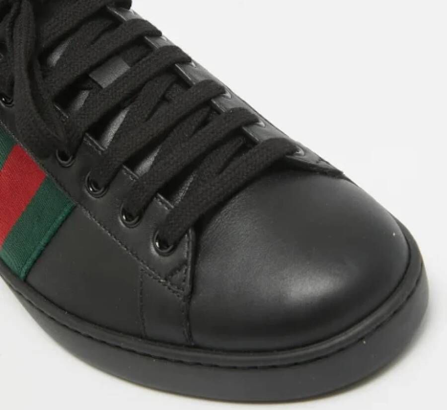 Gucci Vintage Pre-owned Leather sneakers Black Heren