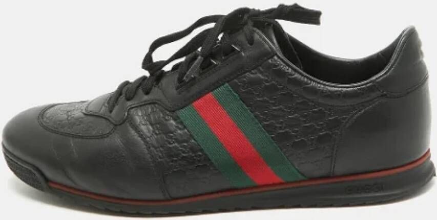 Gucci Vintage Pre-owned Leather sneakers Black Heren