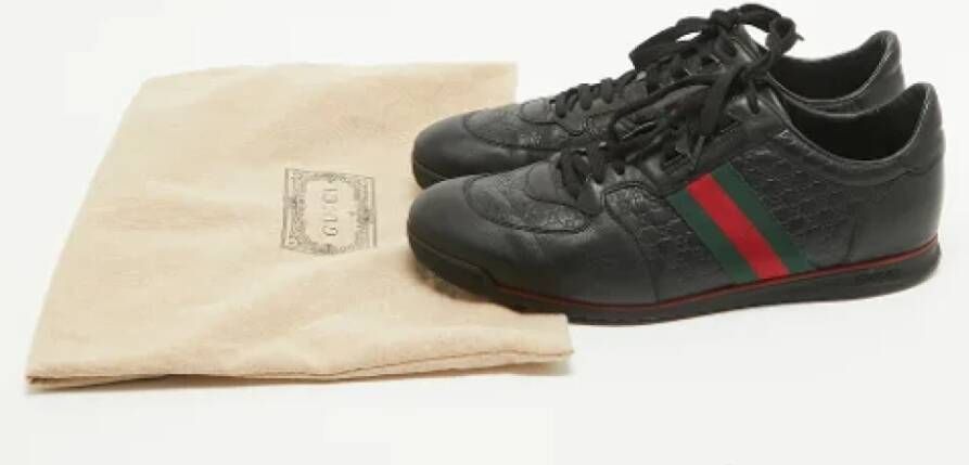 Gucci Vintage Pre-owned Leather sneakers Black Heren