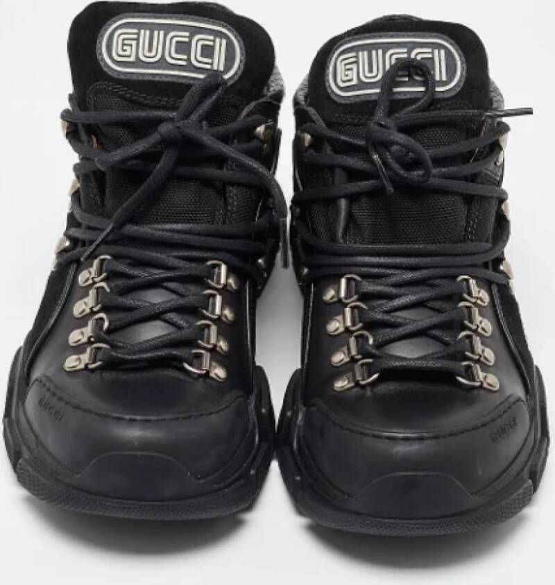 Gucci Vintage Pre-owned Leather sneakers Black Heren