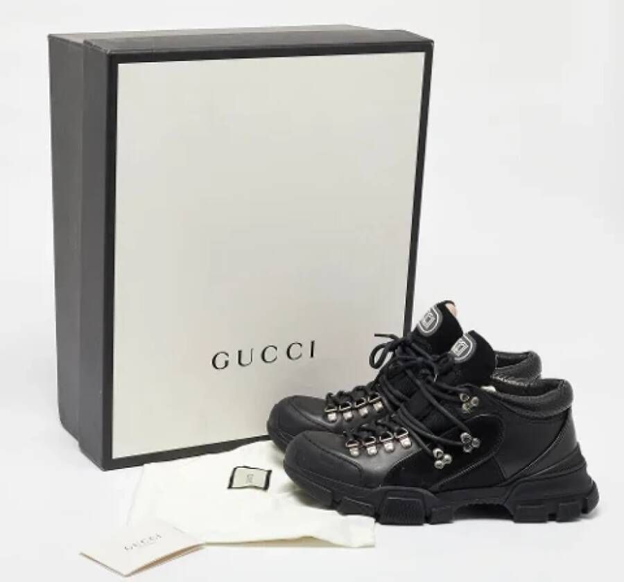 Gucci Vintage Pre-owned Leather sneakers Black Heren