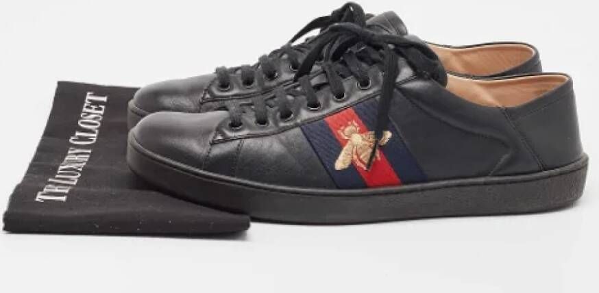 Gucci Vintage Pre-owned Leather sneakers Black Heren