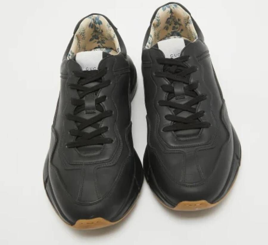 Gucci Vintage Pre-owned Leather sneakers Black Heren