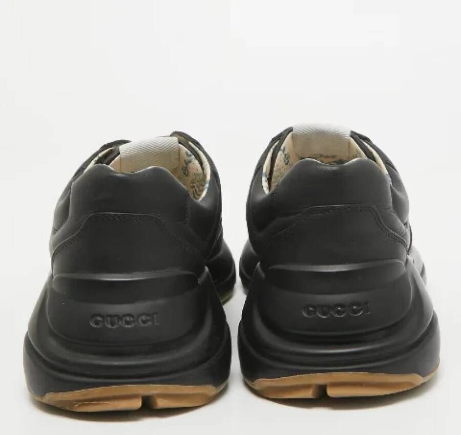 Gucci Vintage Pre-owned Leather sneakers Black Heren