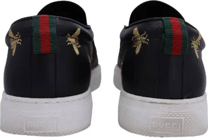 Gucci Vintage Pre-owned Leather sneakers Black Heren