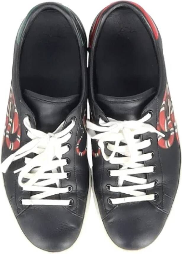 Gucci Vintage Pre-owned Leather sneakers Black Heren