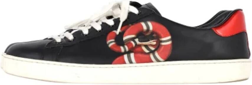 Gucci Vintage Pre-owned Leather sneakers Black Heren