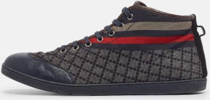 Gucci Vintage Pre-owned Leather sneakers Blue Heren