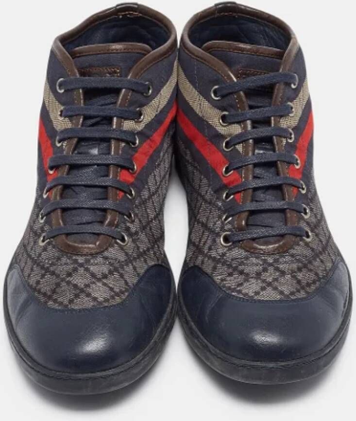 Gucci Vintage Pre-owned Leather sneakers Blue Heren