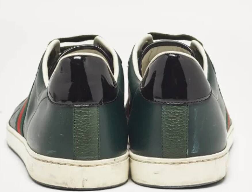 Gucci Vintage Pre-owned Leather sneakers Green Heren