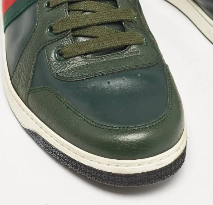 Gucci Vintage Pre-owned Leather sneakers Green Heren