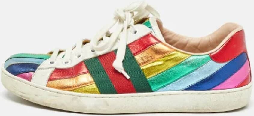 Gucci Vintage Pre-owned Leather sneakers Multicolor Heren