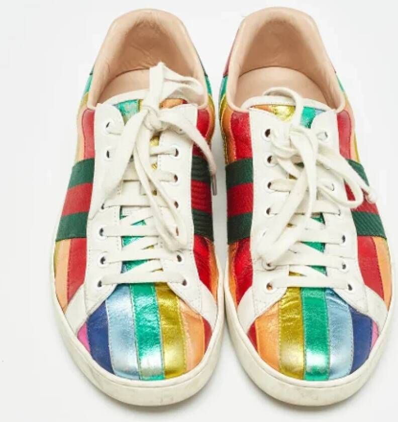 Gucci Vintage Pre-owned Leather sneakers Multicolor Heren