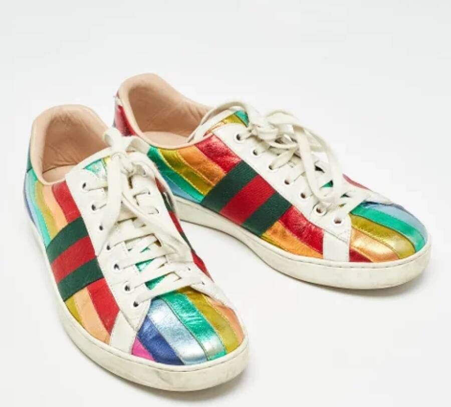 Gucci Vintage Pre-owned Leather sneakers Multicolor Heren