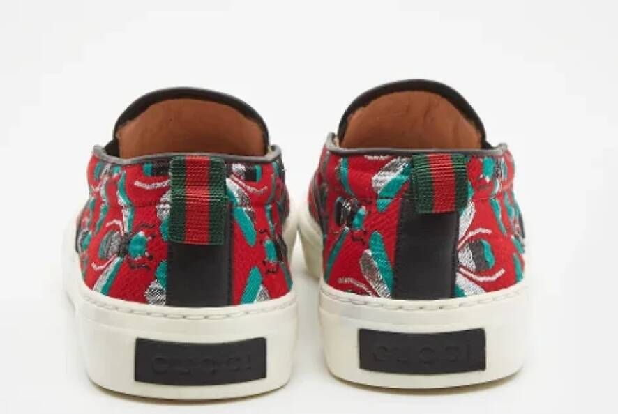 Gucci Vintage Pre-owned Leather sneakers Red Dames