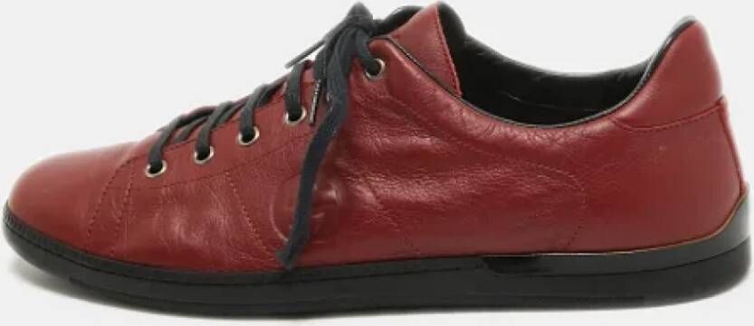 Gucci Vintage Pre-owned Leather sneakers Red Dames