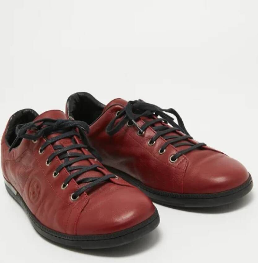 Gucci Vintage Pre-owned Leather sneakers Red Dames