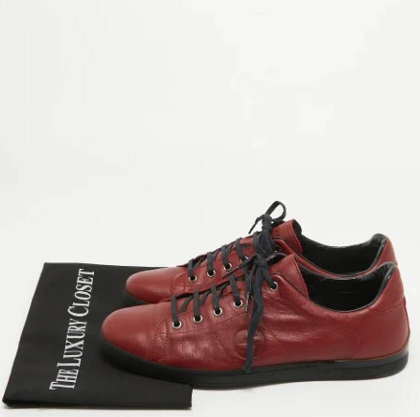 Gucci Vintage Pre-owned Leather sneakers Red Dames