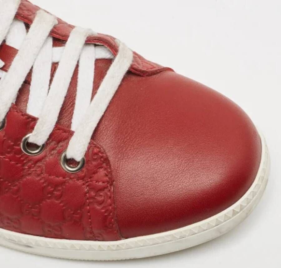 Gucci Vintage Pre-owned Leather sneakers Red Dames