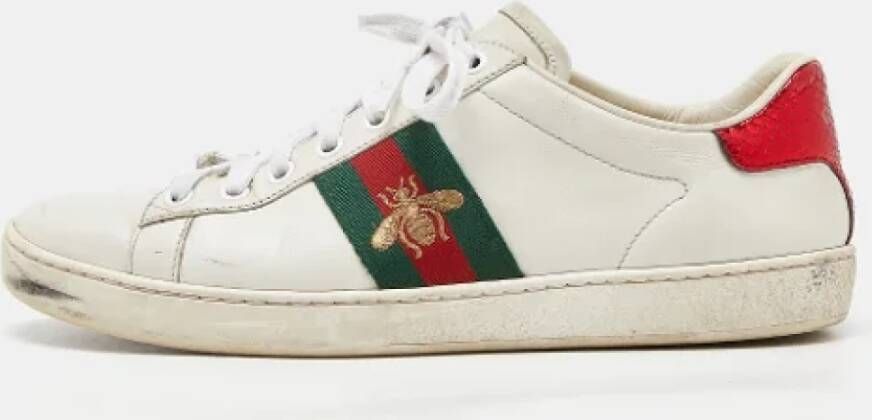 Gucci Vintage Pre-owned Leather sneakers White Dames