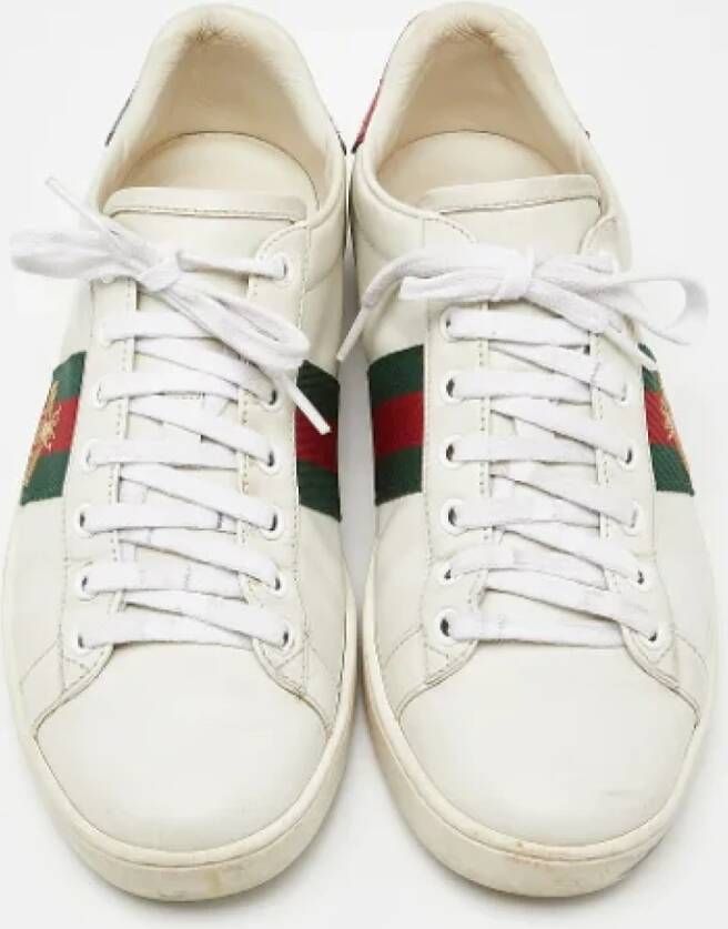 Gucci Vintage Pre-owned Leather sneakers White Dames