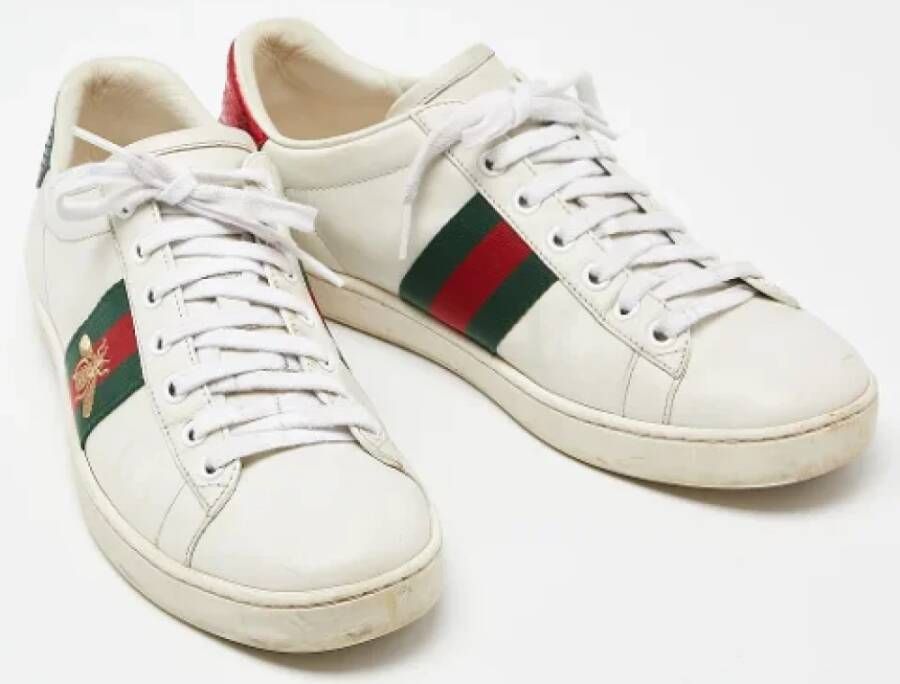 Gucci Vintage Pre-owned Leather sneakers White Dames