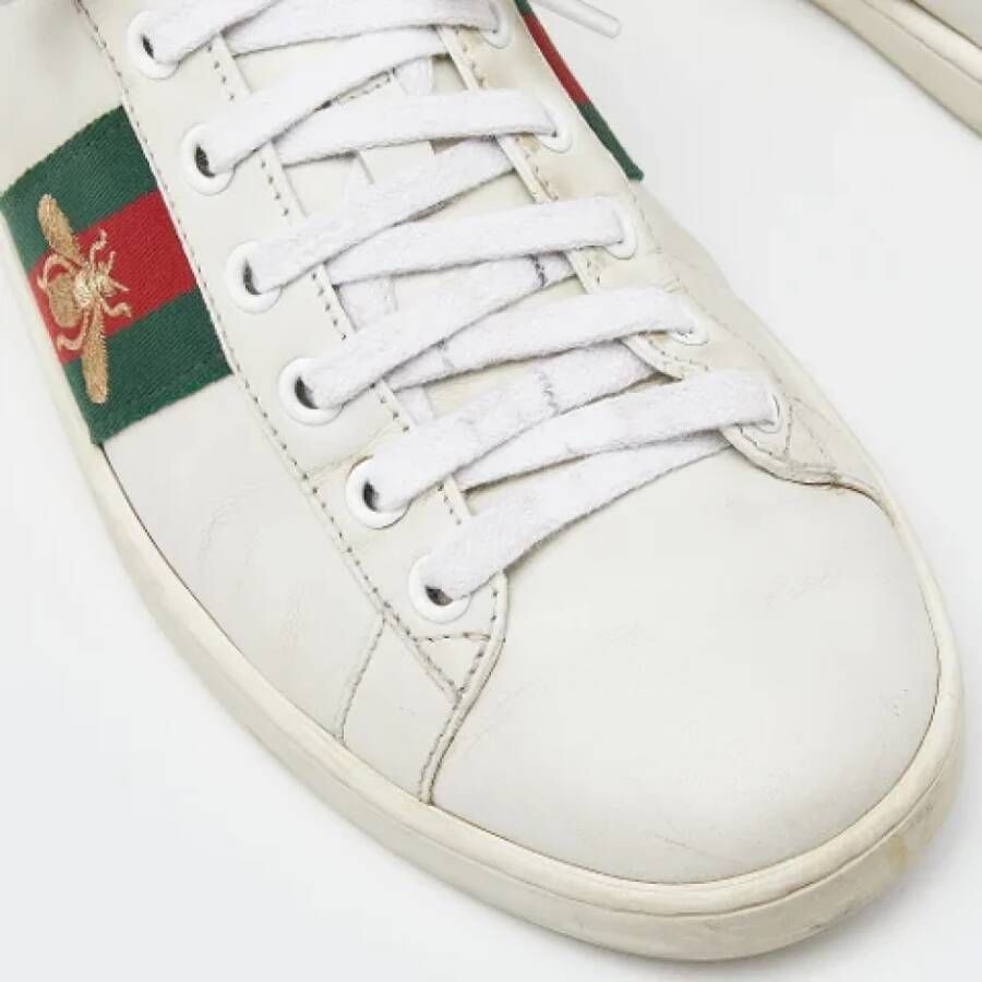 Gucci Vintage Pre-owned Leather sneakers White Dames