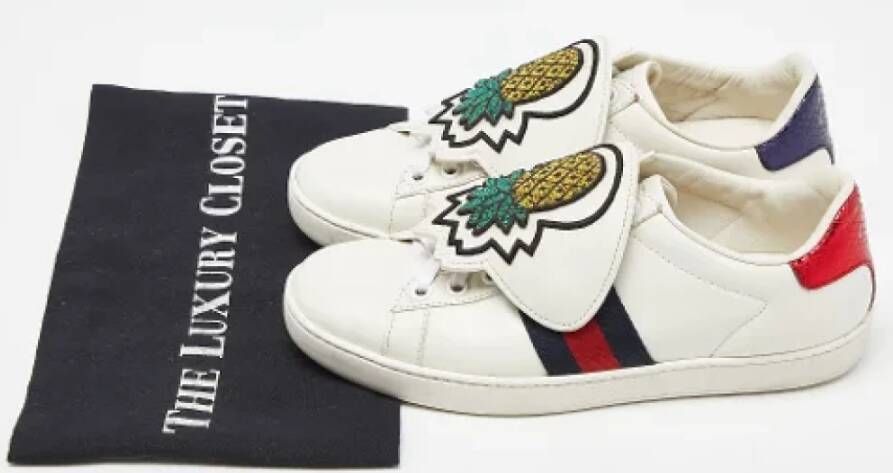 Gucci Vintage Pre-owned Leather sneakers White Dames