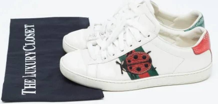 Gucci Vintage Pre-owned Leather sneakers White Dames