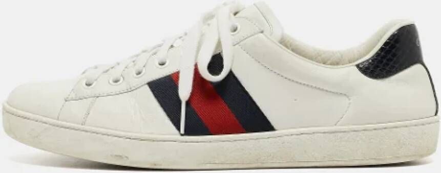 Gucci Vintage Pre-owned Leather sneakers White Dames