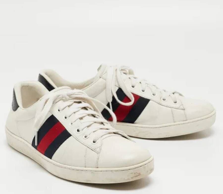 Gucci Vintage Pre-owned Leather sneakers White Dames