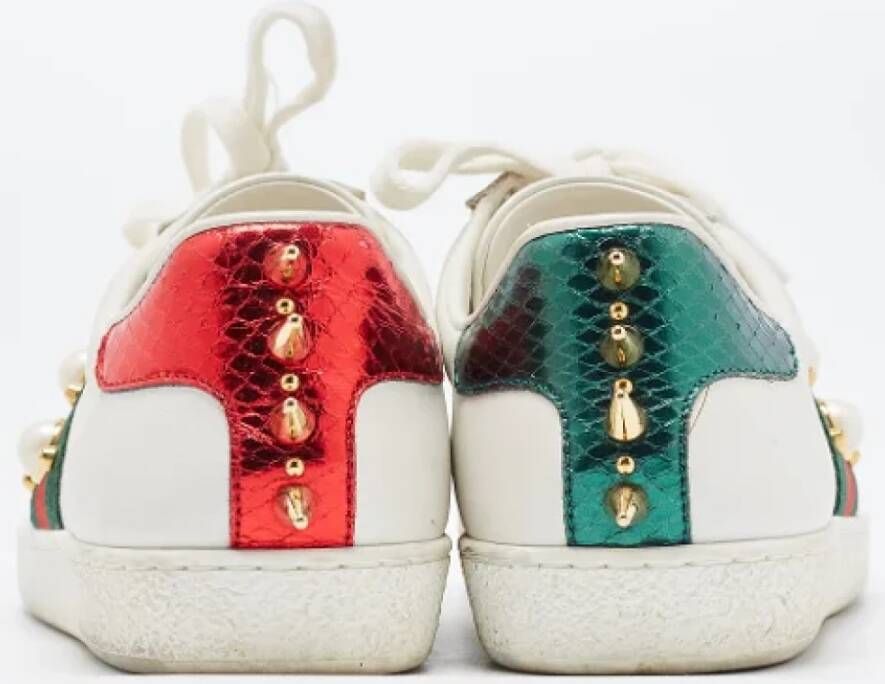 Gucci Vintage Pre-owned Leather sneakers White Dames