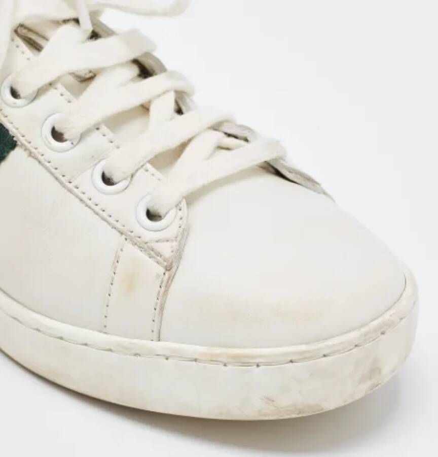 Gucci Vintage Pre-owned Leather sneakers White Dames