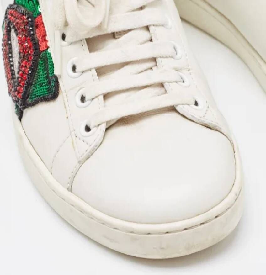 Gucci Vintage Pre-owned Leather sneakers White Dames