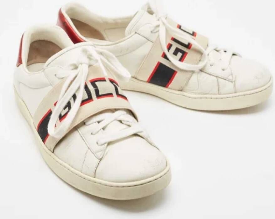 Gucci Vintage Pre-owned Leather sneakers White Dames