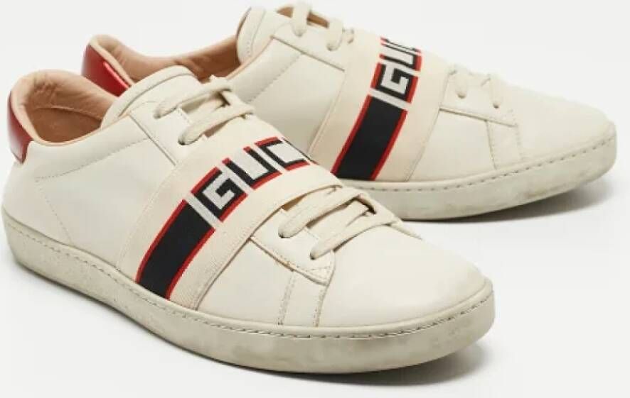 Gucci Vintage Pre-owned Leather sneakers White Dames