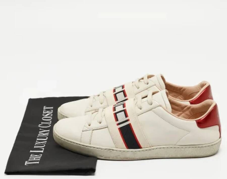 Gucci Vintage Pre-owned Leather sneakers White Dames