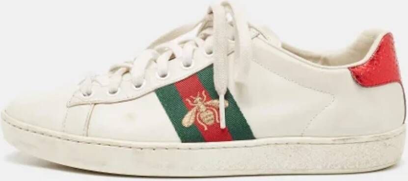 Gucci Vintage Pre-owned Leather sneakers White Dames