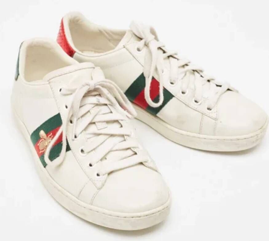 Gucci Vintage Pre-owned Leather sneakers White Dames