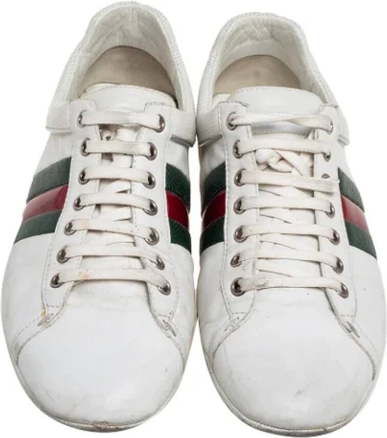 Gucci Vintage Pre-owned Leather sneakers White Dames