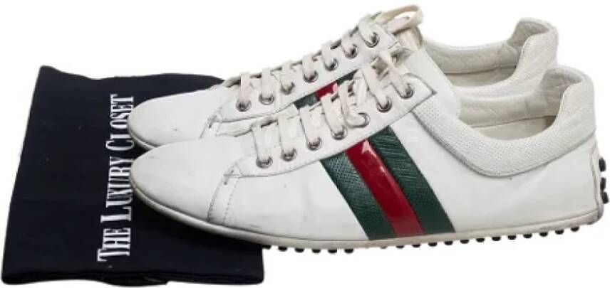 Gucci Vintage Pre-owned Leather sneakers White Dames