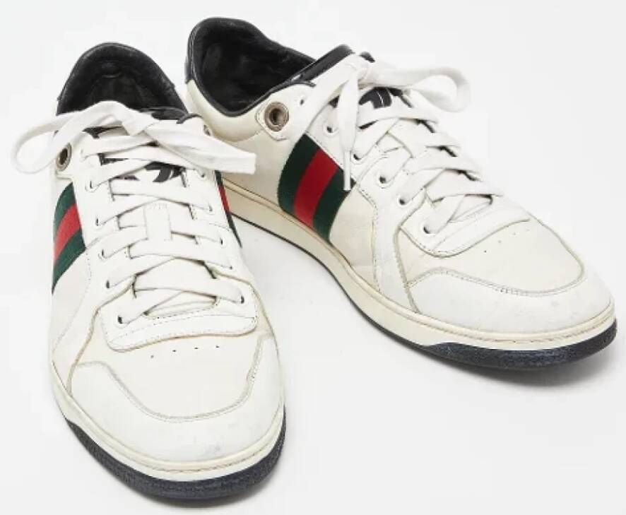 Gucci Vintage Pre-owned Leather sneakers White Dames