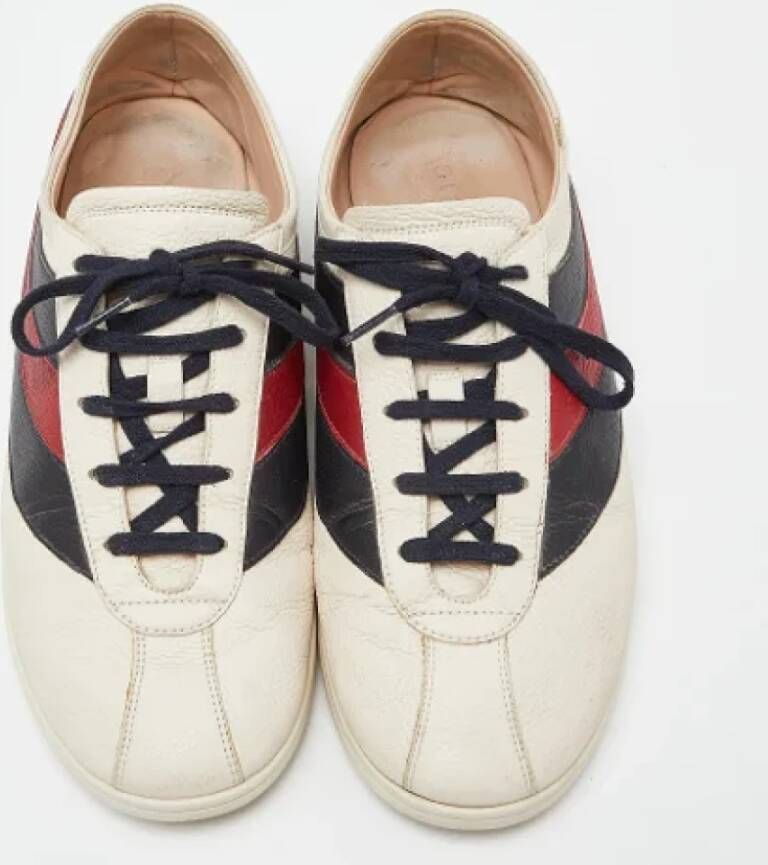 Gucci Vintage Pre-owned Leather sneakers White Dames