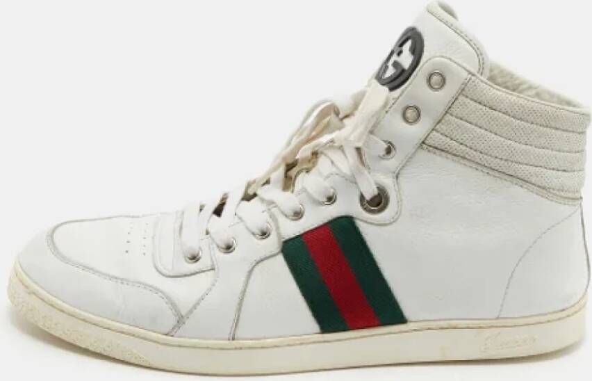 Gucci Vintage Pre-owned Leather sneakers White Dames