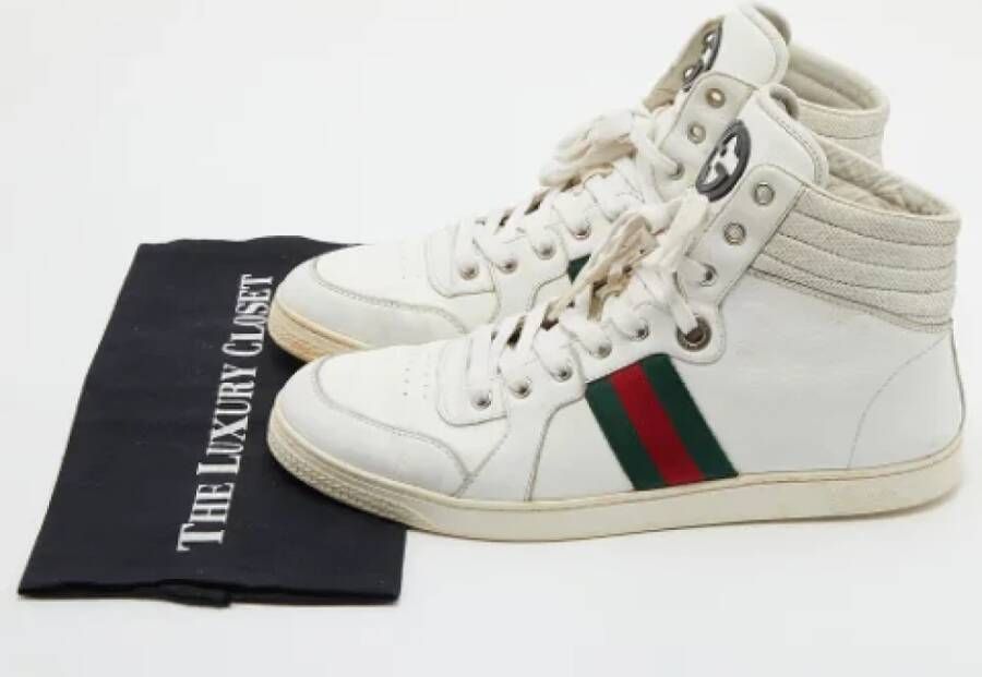 Gucci Vintage Pre-owned Leather sneakers White Dames