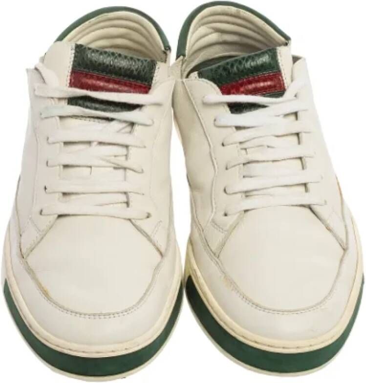 Gucci Vintage Pre-owned Leather sneakers White Dames