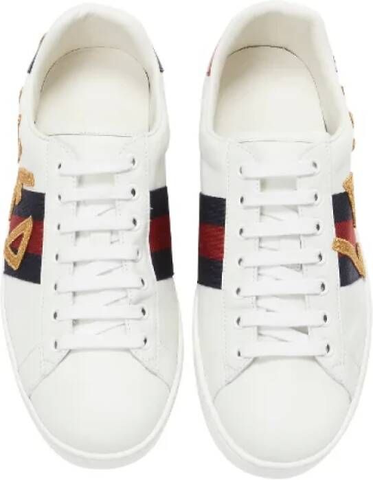 Gucci Vintage Pre-owned Leather sneakers White Dames