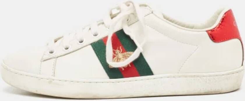 Gucci Vintage Pre-owned Leather sneakers White Dames