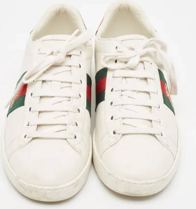 Gucci Vintage Pre-owned Leather sneakers White Dames